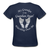 Grandpa Guardian Angel Gildan Ultra Cotton Ladies T-Shirt (Ck1370) - navy