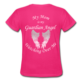 Mom Guardian Angel Gildan Ultra Cotton Ladies T-Shirt (CK1368) - fuchsia