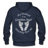 Husband Guardian Angel  Gildan Heavy Blend Adult Hoodie (Ck1377) - navy
