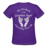 Husband Guardian Angel Gildan Ultra Cotton Ladies T-Shirt (CK1376) - purple