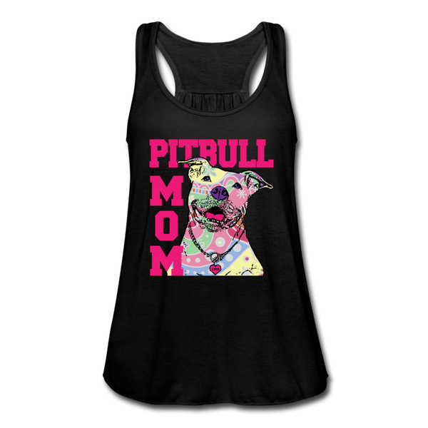 Pitbull Mom Women's Flowy Tank Top by Bella (CK1378) - black
