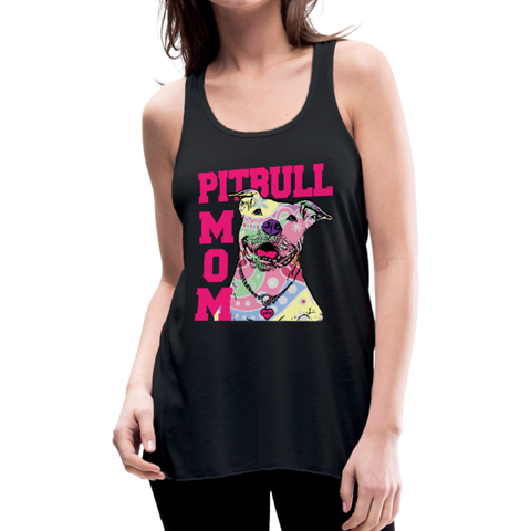 Pitbull Mom Women's Flowy Tank Top by Bella (CK1378) - black