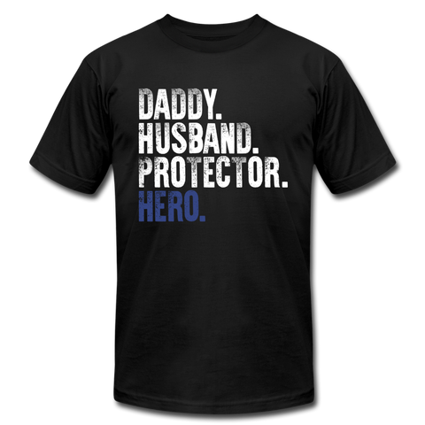 Daddy Husband Protector Hero Men's Jersey T-Shirt (CK1018) - black