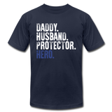 Daddy Husband Protector Hero Men's Jersey T-Shirt (CK1018) - navy