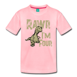 Rawr I'm Four Toddler Premium T-Shirt (CK1379) - pink