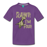 Rawr I'm Four Toddler Premium T-Shirt (CK1379) - purple