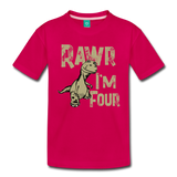 Rawr I'm Four Toddler Premium T-Shirt (CK1379) - dark pink