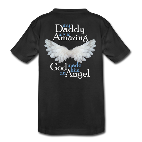 Daddy Amazing Angel Kids' Premium T-Shirt (CK1381) - black