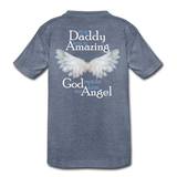 Daddy Amazing Angel Kids' Premium T-Shirt (CK1381) - heather blue
