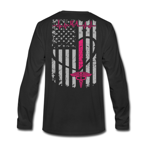 Medical Assistant Flag  Men's Premium Long Sleeve T-Shirt (CK1387) - black