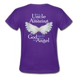 Uncle Amazing Angel Gildan Ultra Cotton Ladies T-Shirt (Ck1386) - purple
