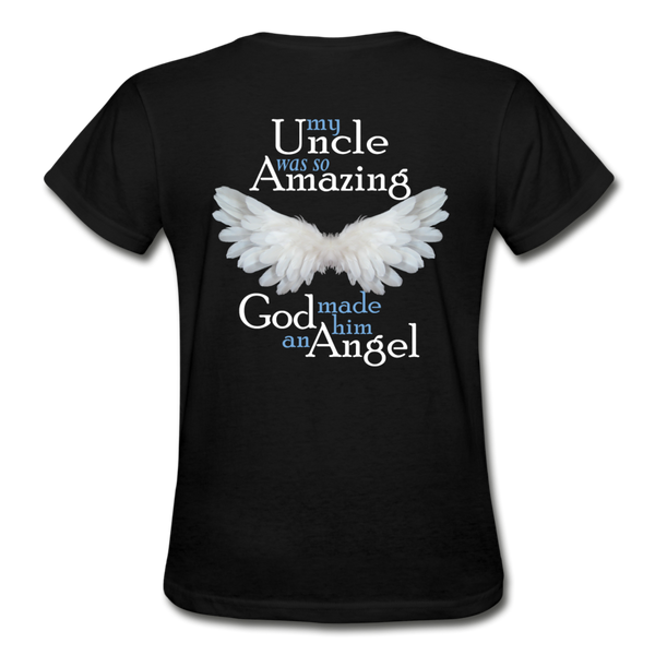 Uncle Amazing Angel Gildan Ultra Cotton Ladies T-Shirt (Ck1386) - black
