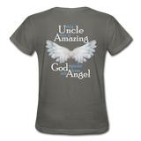 Uncle Amazing Angel Gildan Ultra Cotton Ladies T-Shirt (Ck1386) - charcoal