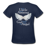 Uncle Amazing Angel Gildan Ultra Cotton Ladies T-Shirt (Ck1386) - navy