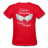 Uncle Amazing Angel Gildan Ultra Cotton Ladies T-Shirt (Ck1386) - red