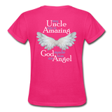 Uncle Amazing Angel Gildan Ultra Cotton Ladies T-Shirt (Ck1386) - fuchsia