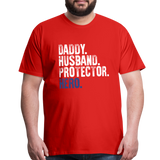 Daddy Husband Protector Hero Men's Premium T-Shirt (CK1048) - red