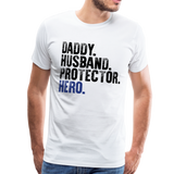 Daddy Husband Protector Hero Men's Premium T-Shirt (CK1048) - white