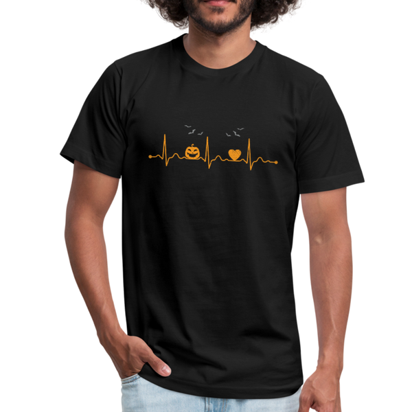 Halloween Heartbeat Men's Jersey T-Shirt - black