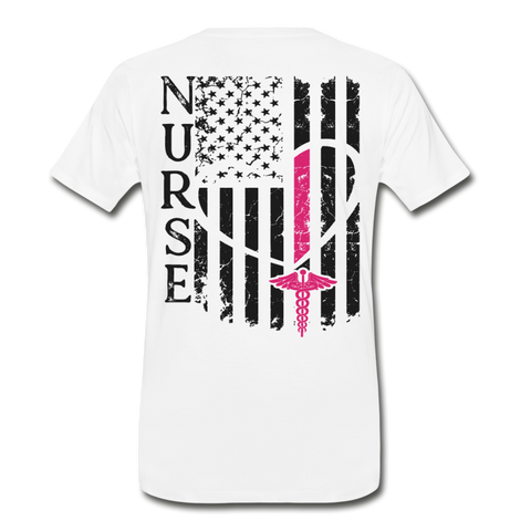 Nurse Flag Men's Premium T-Shirt (CK1312) - white