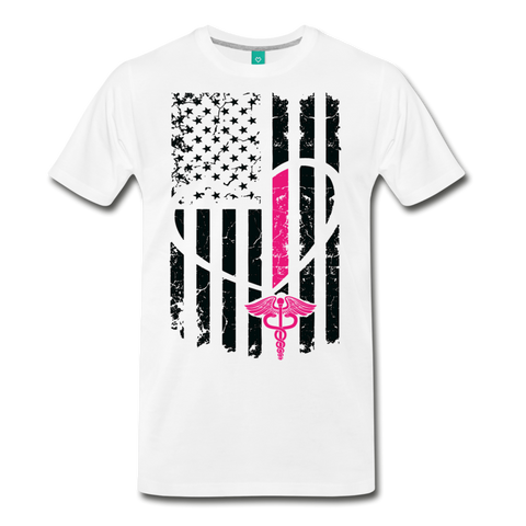 Nurse Flag Men's Premium T-Shirt (Ck1393) - white