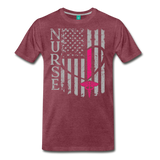 Nurse Flag Men's Premium T-Shirt (Ck1395) - heather burgundy
