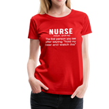 Nurse Women’s Premium T-Shirt (CK1398) - red