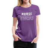 Nurse Women’s Premium T-Shirt (CK1398) - purple
