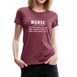 Nurse Women’s Premium T-Shirt (CK1398) - heather burgundy