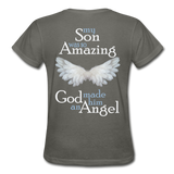 Son Amazing Angel Gildan Ultra Cotton Ladies T-Shirt - charcoal