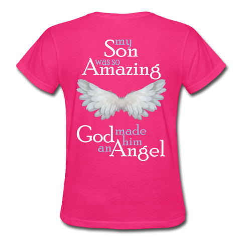 Son Amazing Angel Gildan Ultra Cotton Ladies T-Shirt - fuchsia