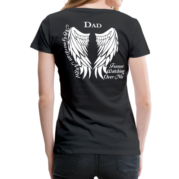 Dad Guardian Angel Women’s Premium T-Shirt (CK1450) - black