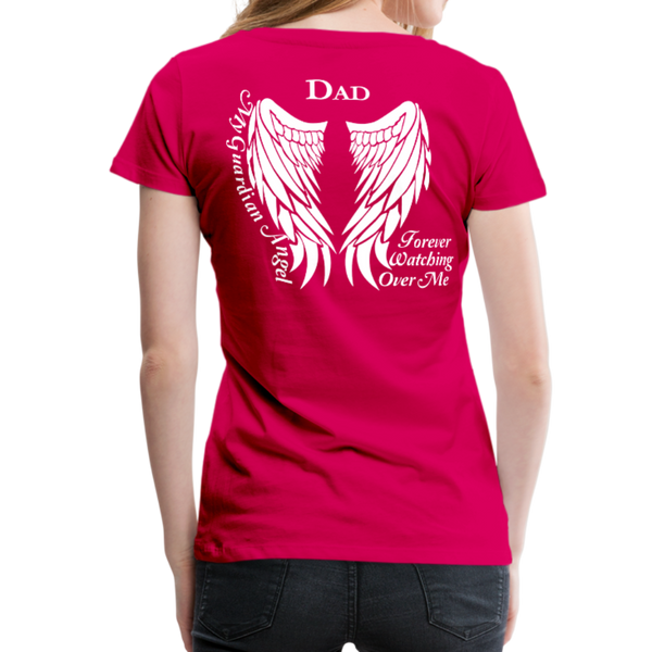 Dad Guardian Angel Women’s Premium T-Shirt (CK1450) - dark pink