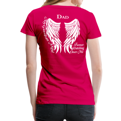 Dad Guardian Angel Women’s Premium T-Shirt (CK1450) - dark pink