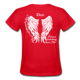 Dad Guardian Angel Gildan Ultra Cotton Ladies T-Shirt - red