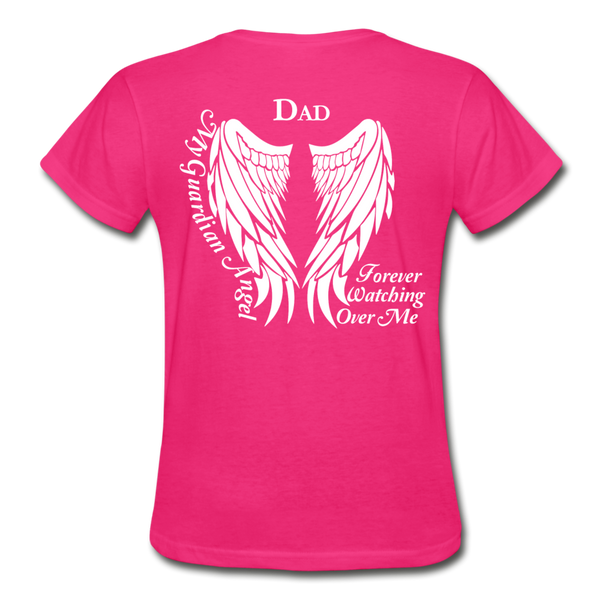 Dad Guardian Angel Gildan Ultra Cotton Ladies T-Shirt - fuchsia