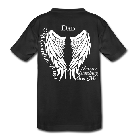 Dad Guardian Angel Kids' Premium T-Shirt (CK1452) - black
