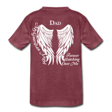 Dad Guardian Angel Kids' Premium T-Shirt (CK1452) - heather burgundy