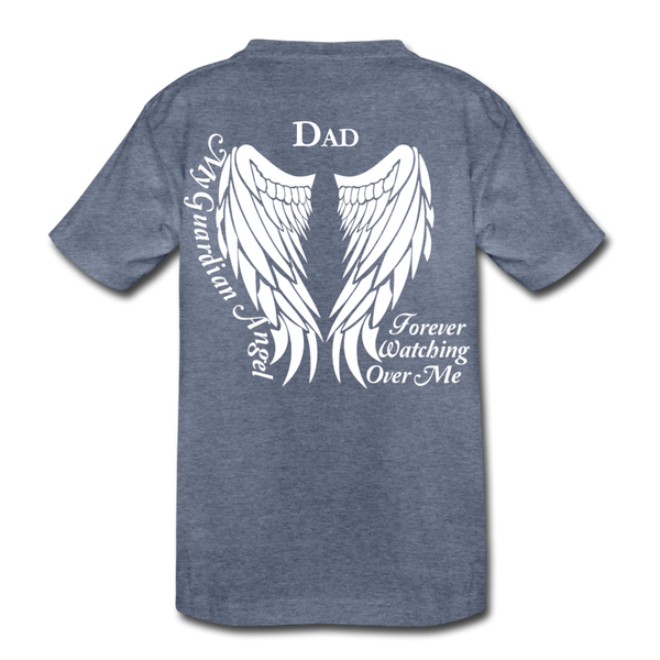 Dad Guardian Angel Kids' Premium T-Shirt (CK1452) - heather blue