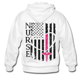 Jennifer RN Nurse Flag Gildan Heavy Blend Adult Zip Hoodie - white