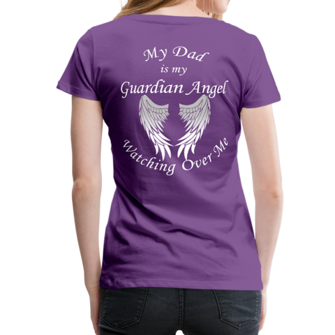 Dad Guardian Angel Women’s Premium T-Shirt (CK1454W) - purple