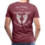 Daddy Guardian Angel Men's Premium T-Shirt (Ck1461U) - heather burgundy