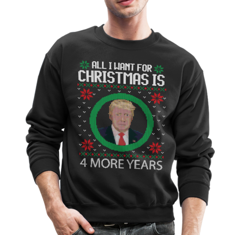 Trump Ugly Christmas Sweather Crewneck Sweatshirt - black