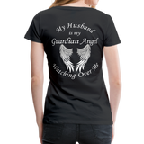 Husband Guardian Angel Women’s Premium T-Shirt (CK1478W) - black