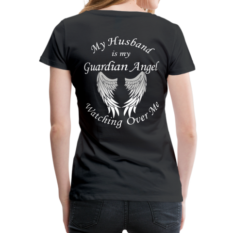 Husband Guardian Angel Women’s Premium T-Shirt (CK1478W) - black
