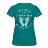 Husband Guardian Angel Women’s Premium T-Shirt (CK1478W) - teal