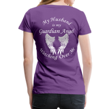 Husband Guardian Angel Women’s Premium T-Shirt (CK1478W) - purple