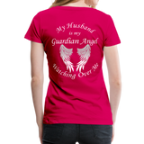 Husband Guardian Angel Women’s Premium T-Shirt (CK1478W) - dark pink