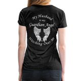Husband Guardian Angel Women’s Premium T-Shirt (CK1478W) - charcoal gray