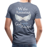 Wife Amazing Angel Men's Premium T-Shirt (CK1482U) - heather blue